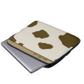 Kuh-Spots RETTETE die Kuh braun Laptopschutzhülle (Vorne Knopf)