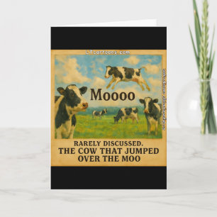 Kuh sprang über das Mu – Whimsicaler Bauernhof-Wor Karte
