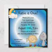 Kuh sprang über den Mond Custom Birthday Invites Einladung (Rückseite)