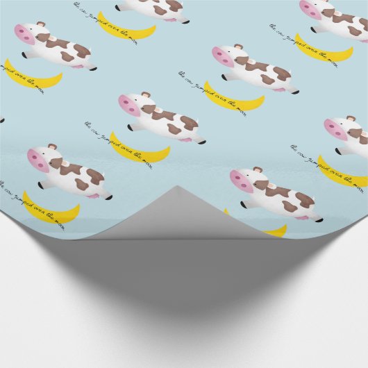 Kuh sprang über den Mond Geschenkpapier (Ecke)