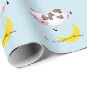 Kuh sprang über den Mond Geschenkpapier (Rolleneckpunkt)
