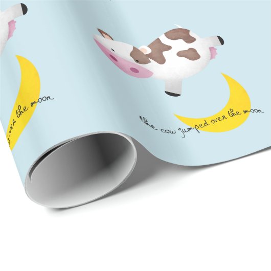 Kuh sprang über den Mond Geschenkpapier (Rolleneckpunkt)