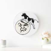Kuh sprang über den Mond Große Wanduhr (Zuhause)
