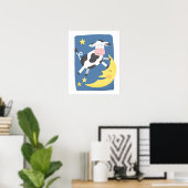Kuh sprang über den Mond Poster (Heimbüro)
