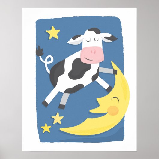Kuh sprang über den Mond Poster (Vorne)