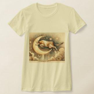 Kuh sprang über den Mond T-Shirt