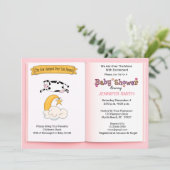 Kuh sprang über die Mond Girls Babydusche Einladung (Stehend Vorderseite)