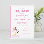 Kuh sprang über die Mond Kinderzimmer Babydusche p Einladung (Stehend Vorderseite)