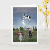 Kuh sprang über die Mondkarte Karte (Gelbe Blume)