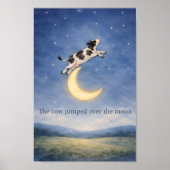 Kuh springt über den Mond – Kinderreim-Poster Poster (Vorne)
