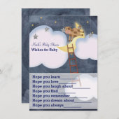 Kuh springt über den Mond Wünsche für Baby Shower  Hinweiskarte (Vorne/Hinten)