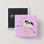 Kuh springt über Mond-T-Shirts und Geschenke Button (Vorne & Hinten)