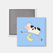 Kuh springt über Mond-T-Shirts und Geschenke Magnet (Vorderseite/Rückseite)
