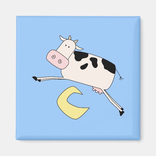 Kuh springt über Mond-T-Shirts und Geschenke Magnet (Vorne)
