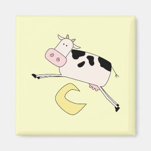 Kuh springt über Mond-T-Shirts und Geschenke Magnet