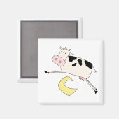 Kuh springt über Mond-T-Shirts und Geschenke Magnet (Vorderseite/Rückseite)
