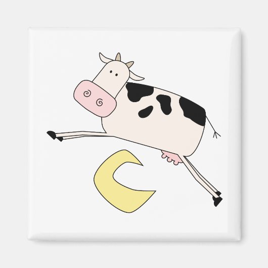 Kuh springt über Mond-T-Shirts und Geschenke Magnet (Vorne)