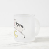 Kuh springt über Mond-T-Shirts und Geschenke Mattglastasse (VorderseiteRechts)