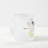 Kuh springt über Mond-T-Shirts und Geschenke Mattglastasse (Vorderseite Links)