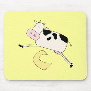 Kuh springt über Mond-T-Shirts und Geschenke Mousepad