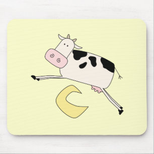Kuh springt über Mond-T-Shirts und Geschenke Mousepad