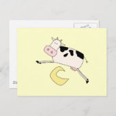 Kuh spuckt über die Mond-Hemden und Geschenke Postkarte (Vorne/Hinten)