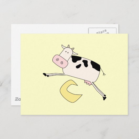 Kuh spuckt über die Mond-Hemden und Geschenke Postkarte (Vorne/Hinten)