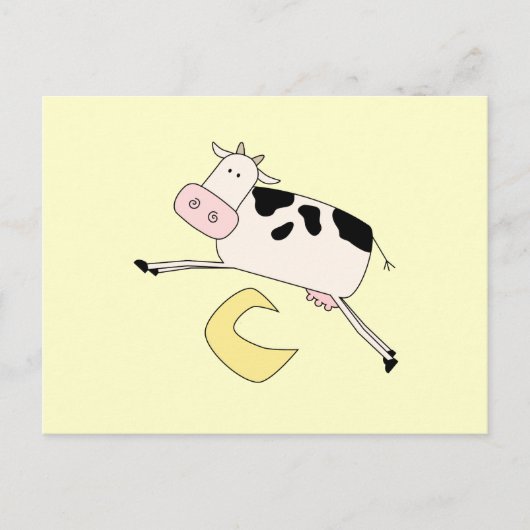 Kuh spuckt über die Mond-Hemden und Geschenke Postkarte (Vorderseite)