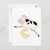 Kuh spuckt über die Mond-Hemden und Geschenke Postkarte (Vorne/Hinten)