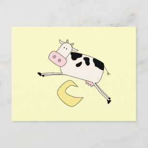 Kuh spuckt über die Mond-Hemden und Geschenke Postkarte
