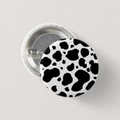 Kuh-Stellen-Muster-Schwarzweiss-Tierdruck Button (Vorne & Hinten)