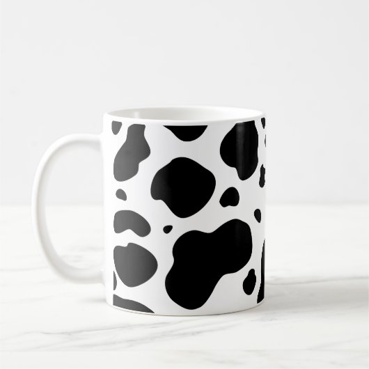 Kuh-Stellen-Muster-Schwarzweiss-Tierdruck Kaffeetasse (Links)