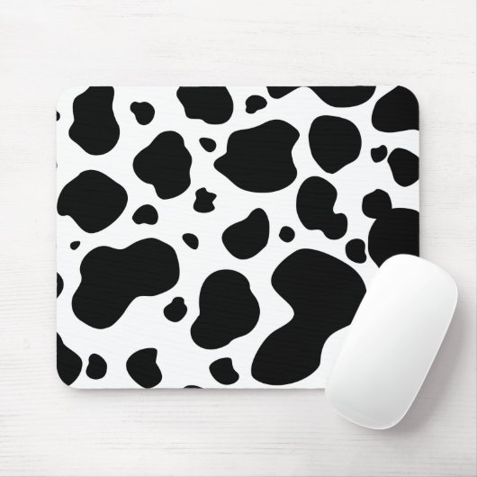 Kuh-Stellen-Muster-Schwarzweiss-Tierdruck Mousepad (Mit Mouse)