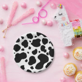 Kuh-Stellen-Muster-Schwarzweiss-Tierdruck Pappteller (Party)