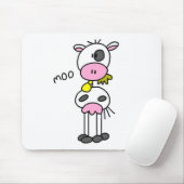 Kuh-Stickfigur-Mauspad Mousepad (Mit Mouse)