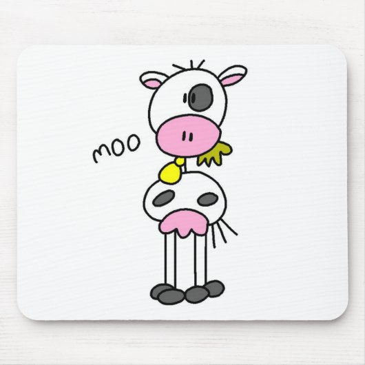 Kuh-Stickfigur-Mauspad Mousepad (Vorne)