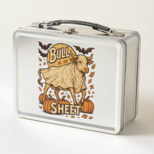 Kuh Stier Blatt Halloween Metall Brotdose