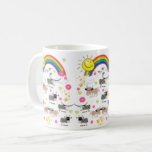 Kuh Sun Rainbow Tasse (Vorderseite Links)