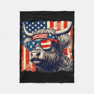 Kuh Sungles American Flag 4. Juli Bauer Fleecedecke
