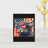 Kuh Sungles American Flag 4. Juli Bauer Karte (Gelbe Blume)