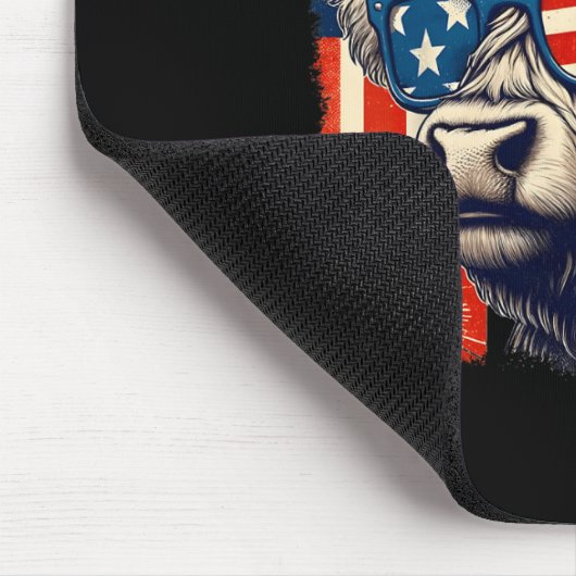 Kuh Sungles American Flag 4. Juli Bauer Mousepad (Ecke)