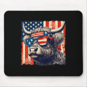 Kuh Sungles American Flag 4. Juli Bauer Mousepad (Vorne)