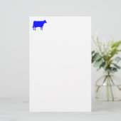 Kuh-Symbol - Blau auf Weiß Briefpapier (Stehend Vorderseite)