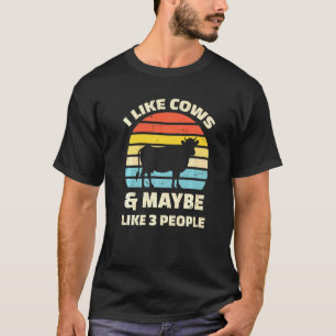 Kuh T-Shirt Ich mag Kühe und vielleicht 3 Leute K