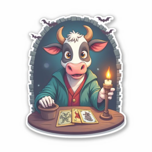 Kuh-Tarot des Terrors Aufkleber (Vorderseite)