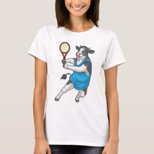 Kuh Tennis Tennisschläger Sport T-Shirt