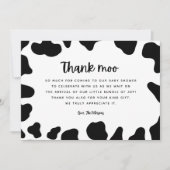 Kuh Thema Kinderdusche Danke Karte (Vorderseite)