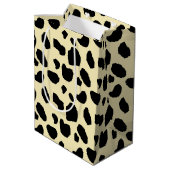 Kuh Tier Haut Farb Muster Design Mittlere Geschenktüte (Rückseite Schrägansicht)