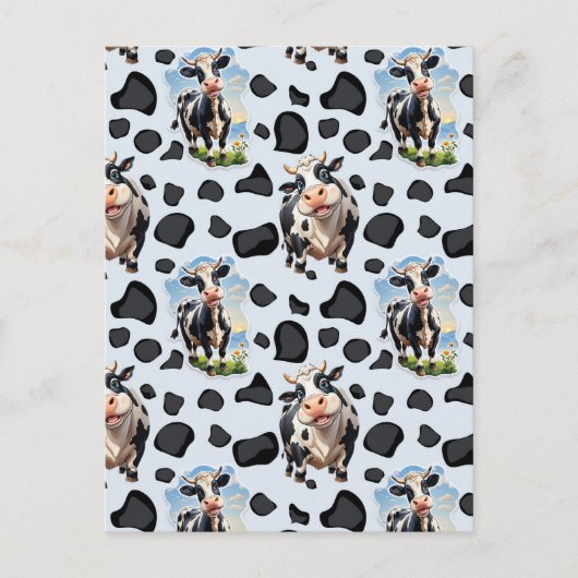 Kuh Tier Muster Design Postkarte (Vorderseite)