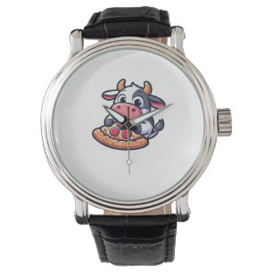 Kuh Tierfutter Pizza Margherita Feinschmecker _2 Armbanduhr